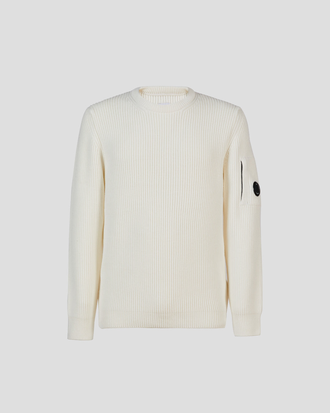 Full Rib Crew Neck Jumper - WHITE