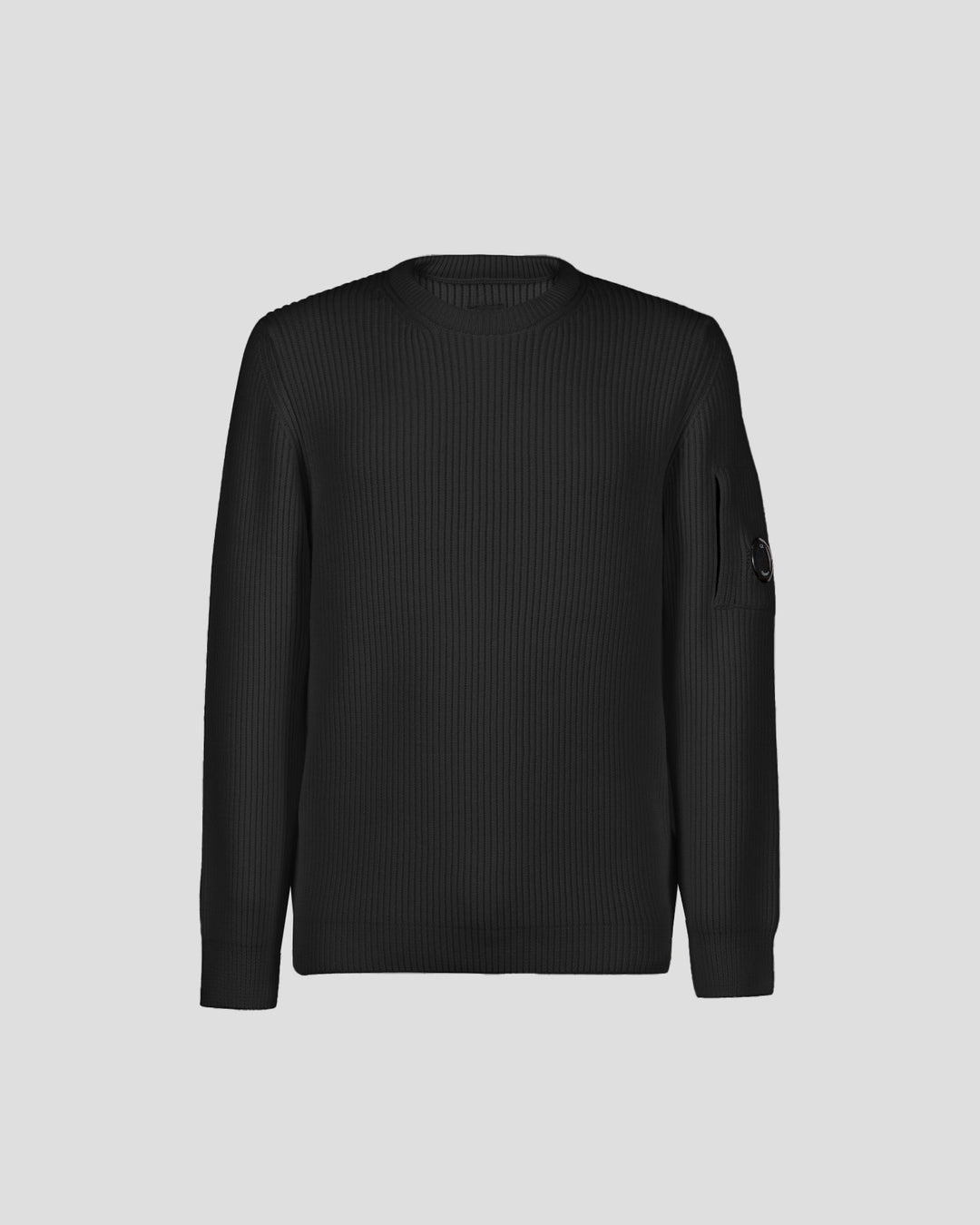 Full Rib Crew Neck Jumper - BLACK