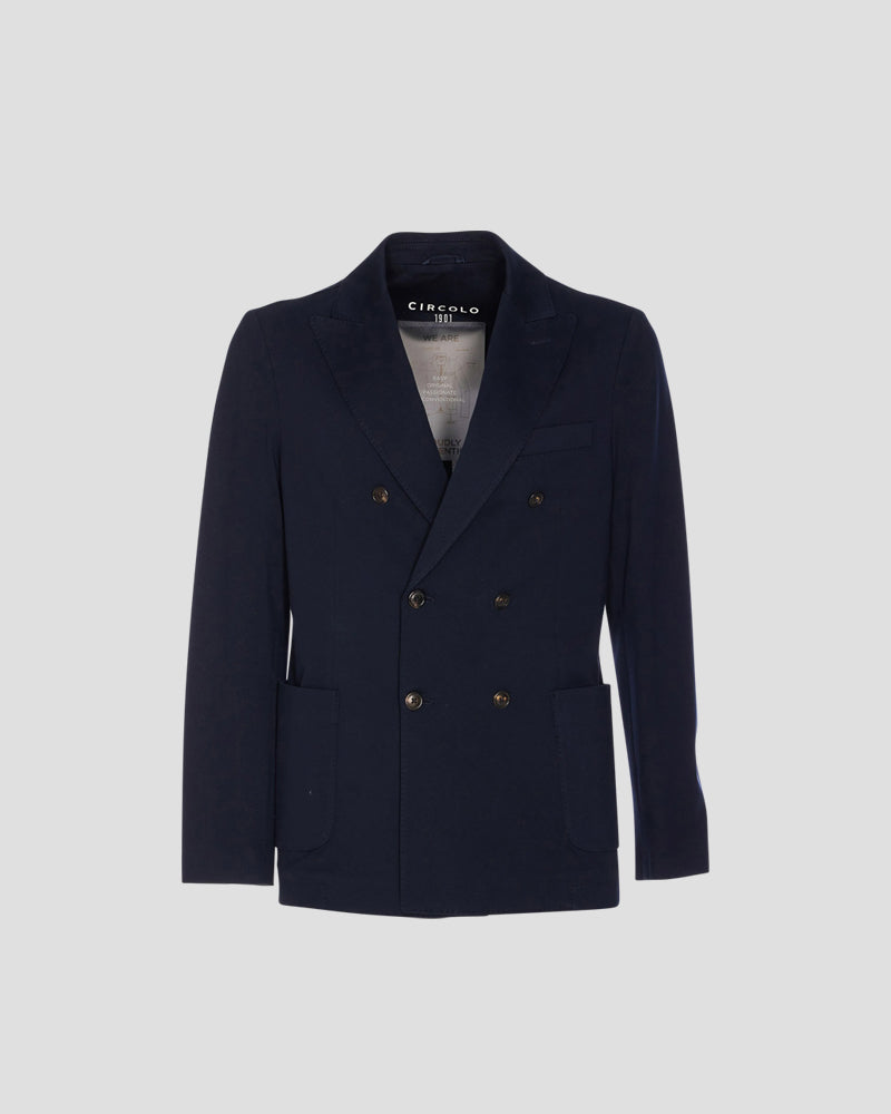 en puete スーツ Piquet Double-breasted blazer - Navy – MENS