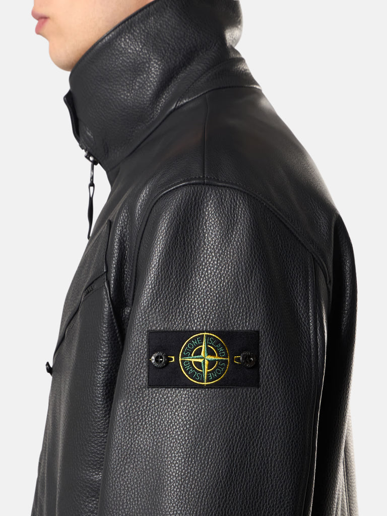 COACH JACKET WITH MATT GRAIN LEATHER