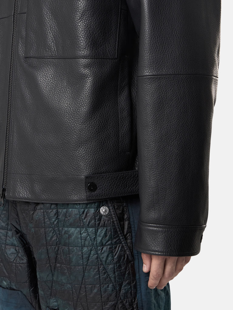 COACH JACKET WITH MATT GRAIN LEATHER