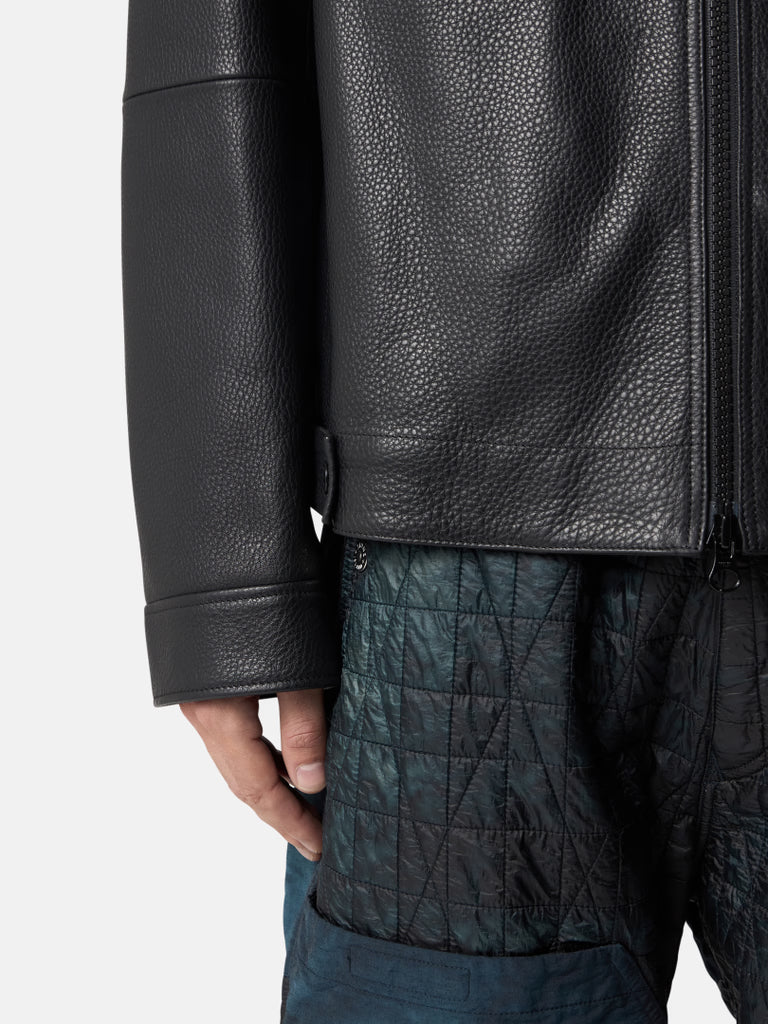 COACH JACKET WITH MATT GRAIN LEATHER