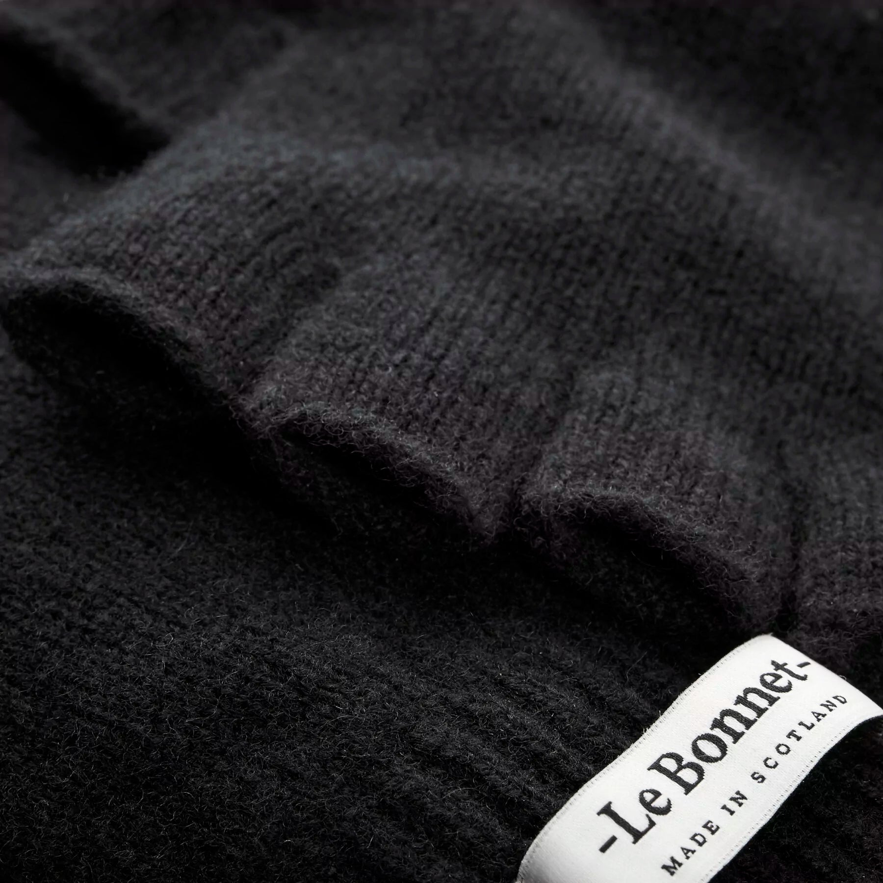 KNITTED FINGERLESS GLOVES - ONYX