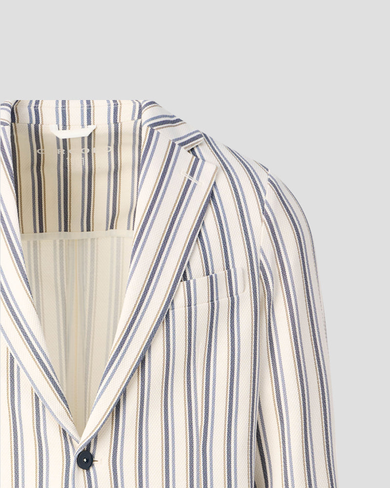 Multicolor Striped Jacket - Blue