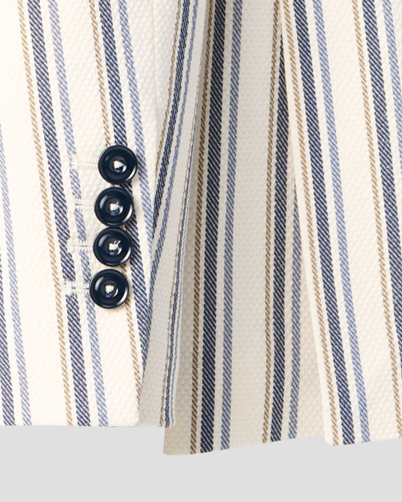 Multicolor Striped Jacket - Blue