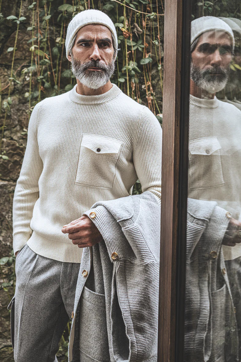 LAMBSWOOL ROUND‑NECK SWEATER