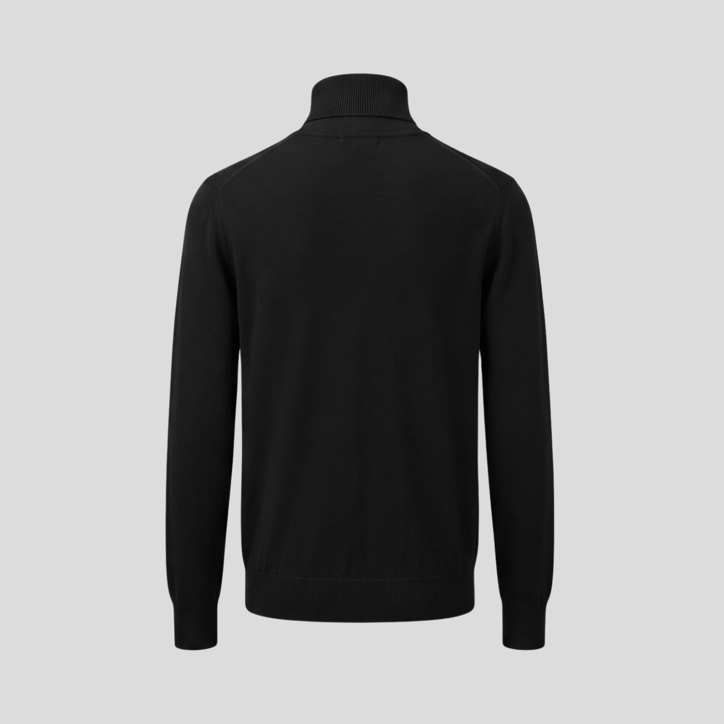 WOOL HIGH NECK SWEATER - BLACK
