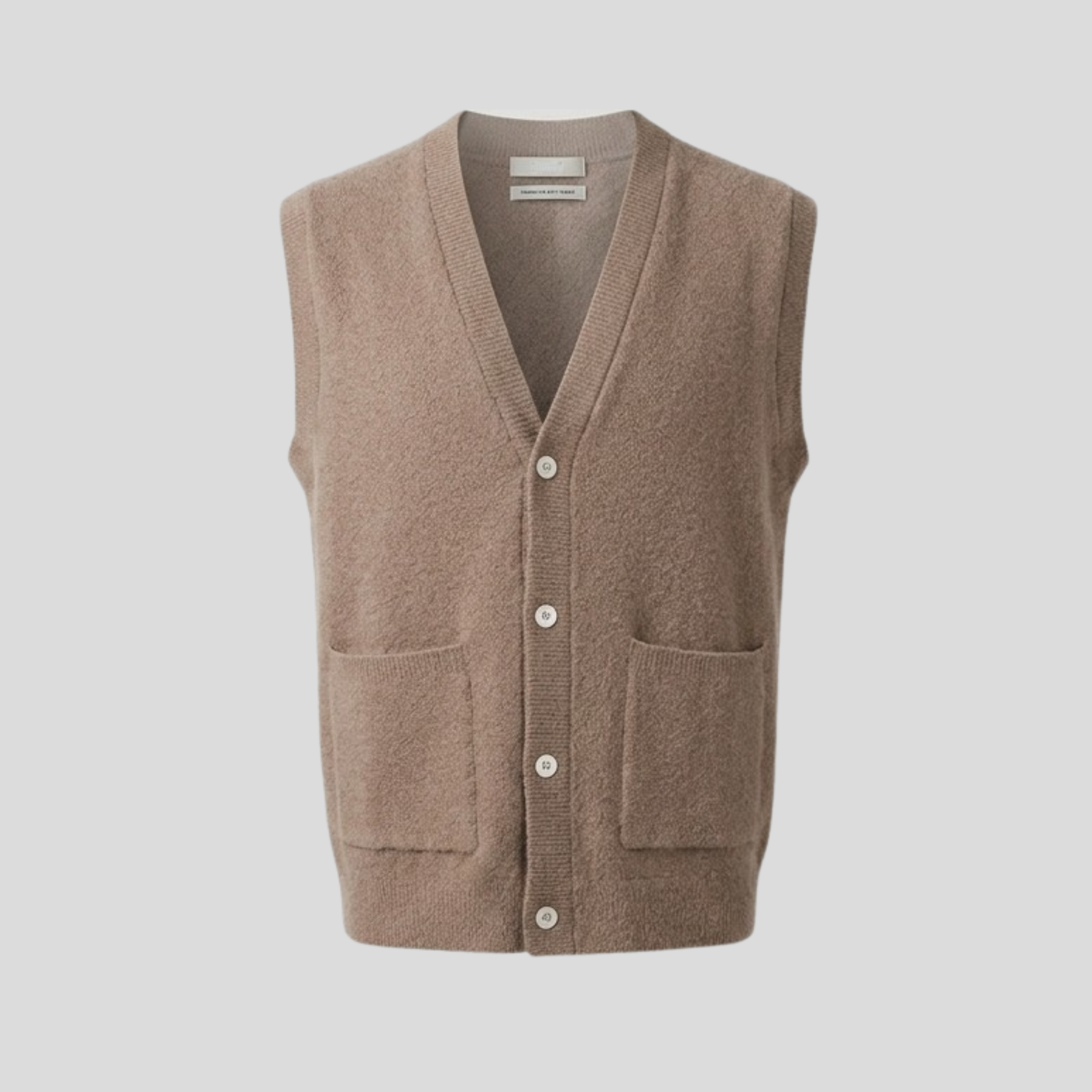 WOOL VEST - CREAM BROWN