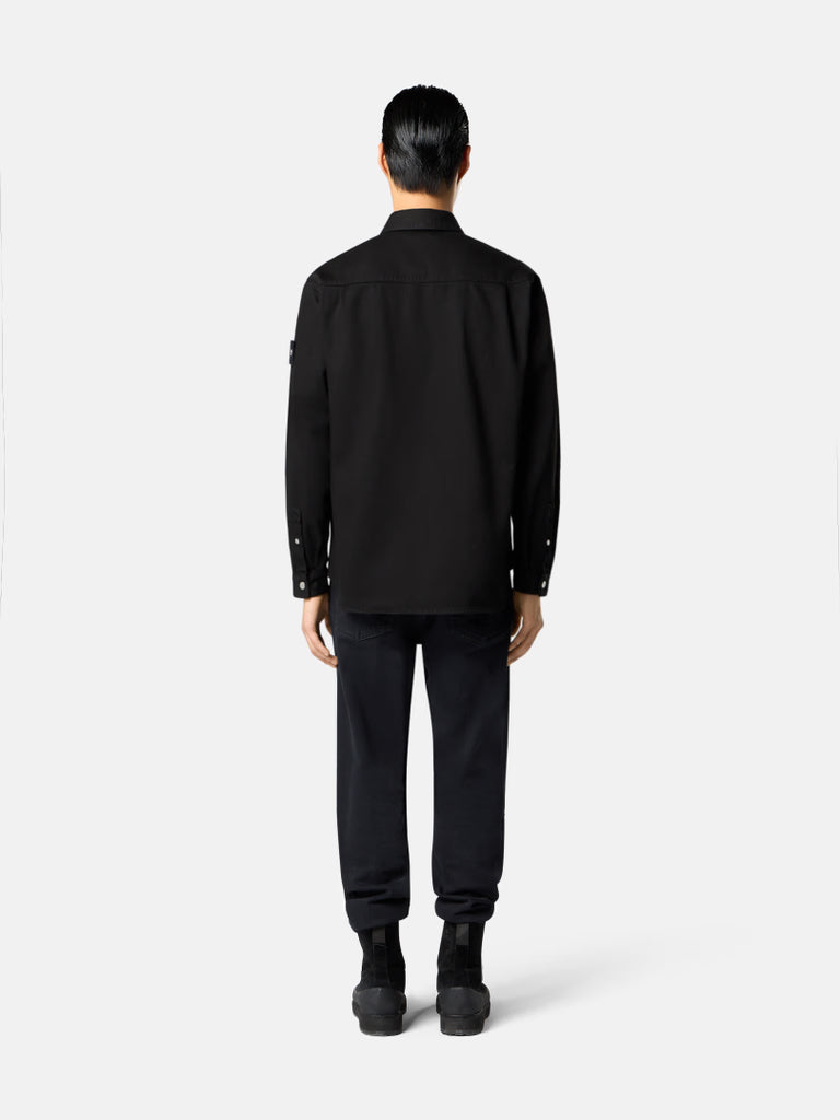 BLACK REGULAR FIT OVERSHIRT - BLACK