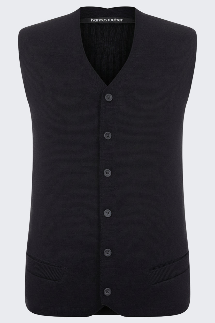HANNES ROETHER WOOL VEST - BLACK