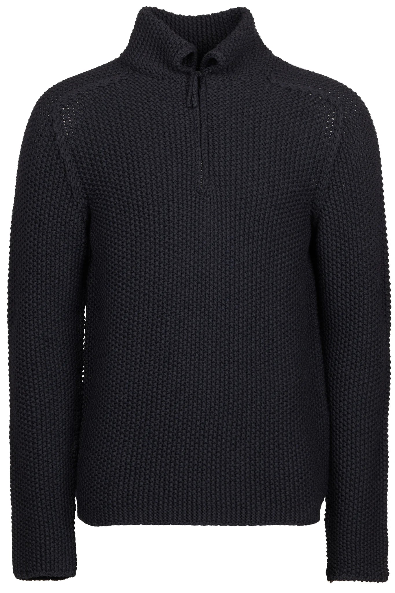 HANNES ROETHER WOOL ZIP POLO - TORNADO
