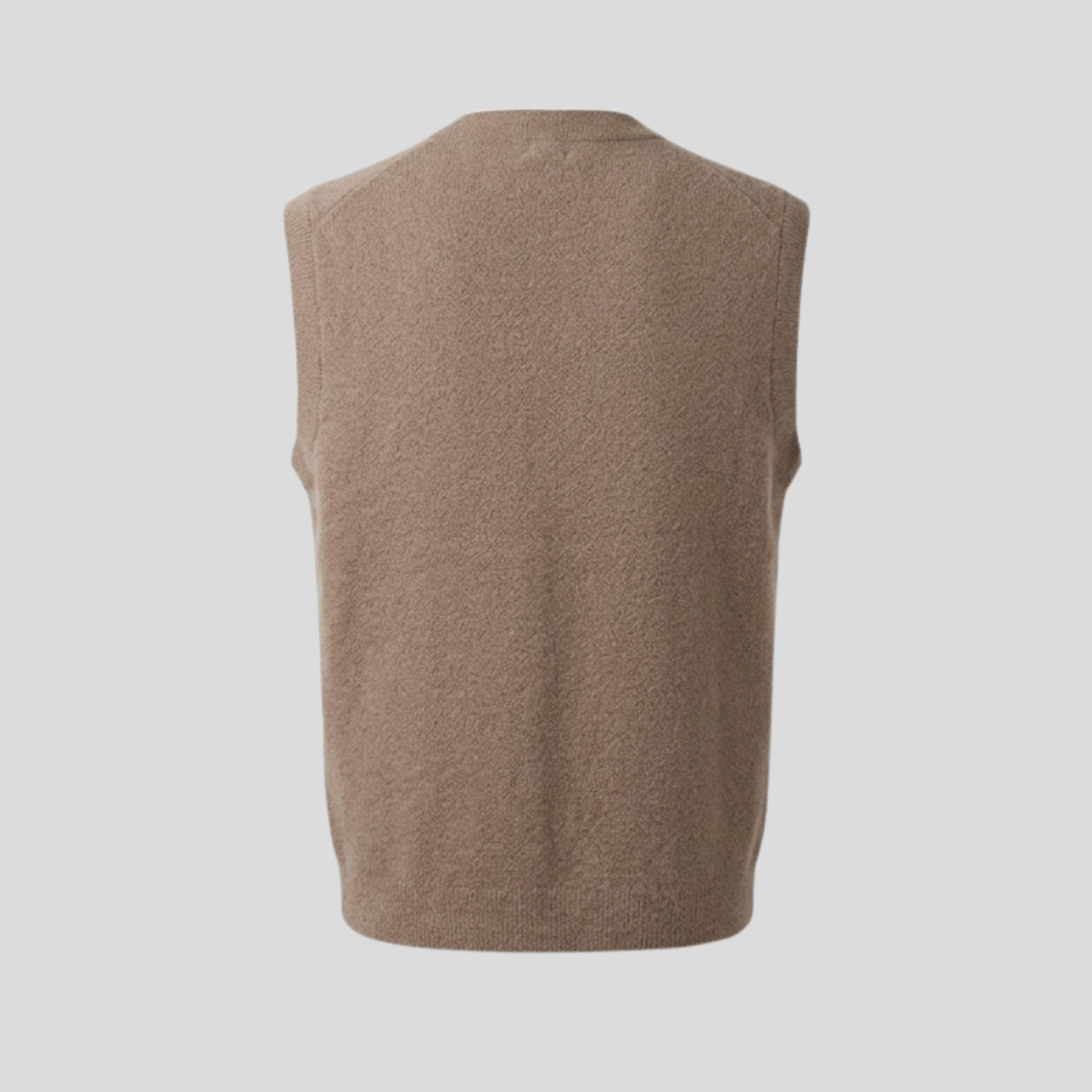 WOOL VEST - CREAM BROWN