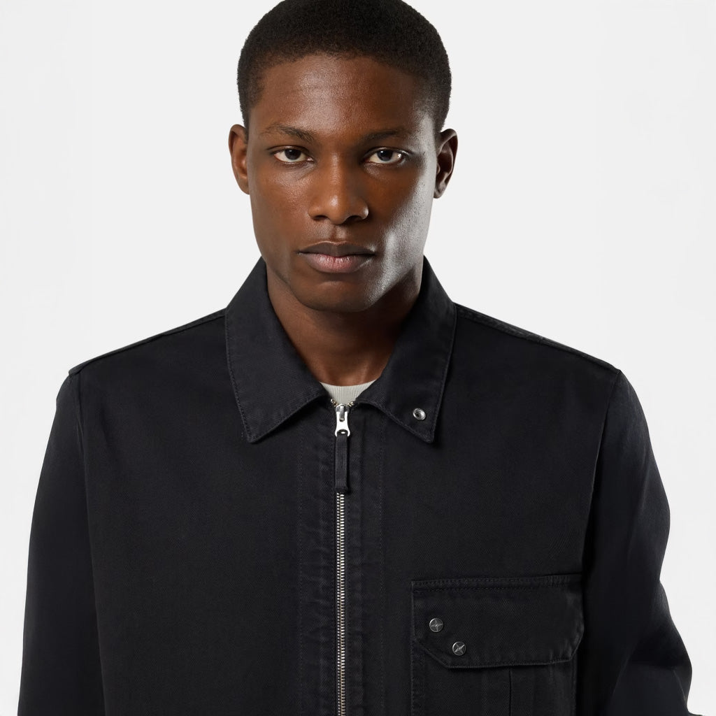 LIGHT BULL DENIM-TC OVERSHIRT - BLACK