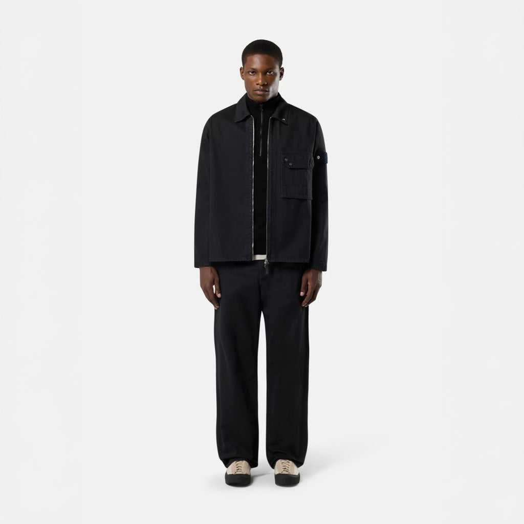 LIGHT BULL DENIM-TC OVERSHIRT - BLACK