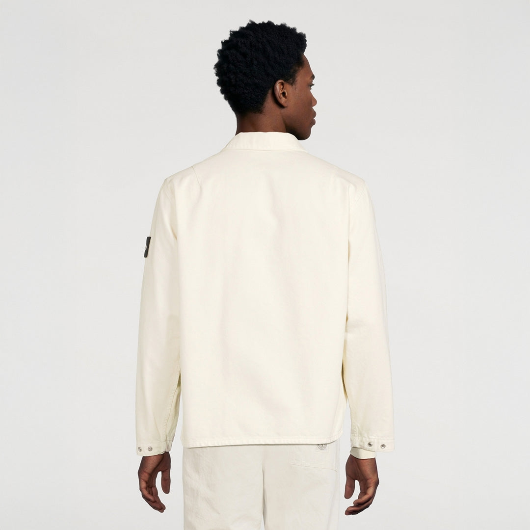 LIGHT BULL DENIM-TC OVERSHIRT  - IVORY