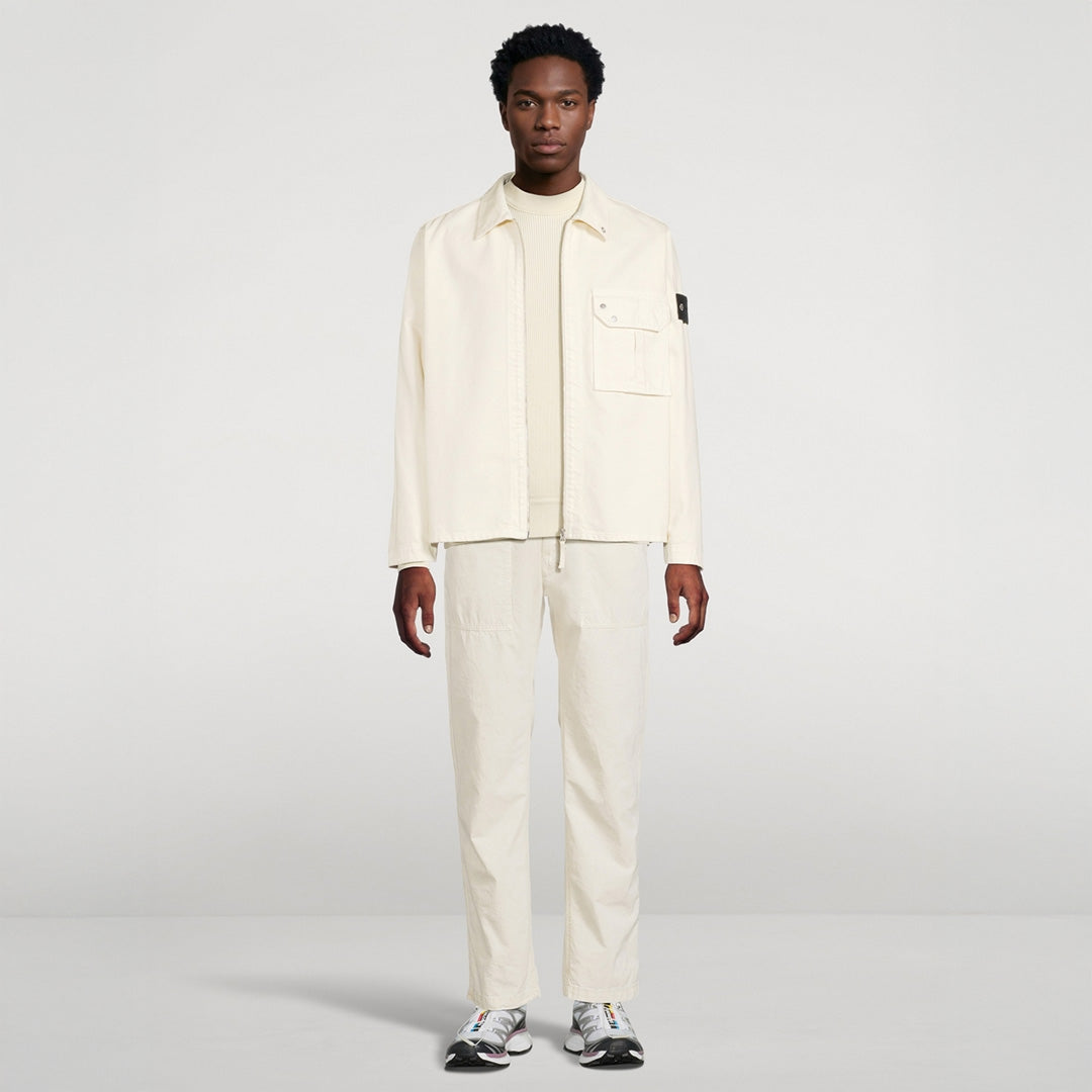 LIGHT BULL DENIM-TC OVERSHIRT  - IVORY