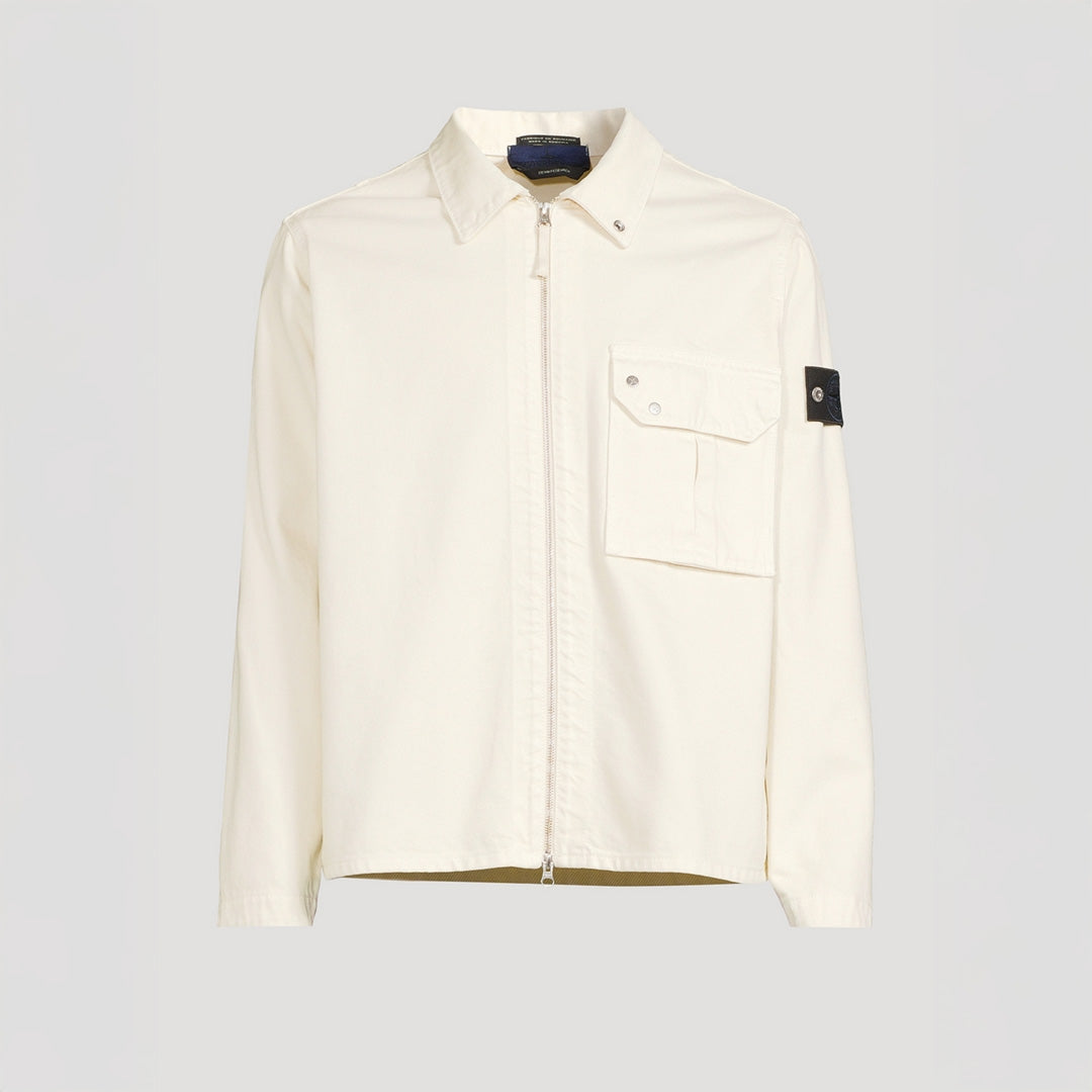 LIGHT BULL DENIM-TC OVERSHIRT  - IVORY