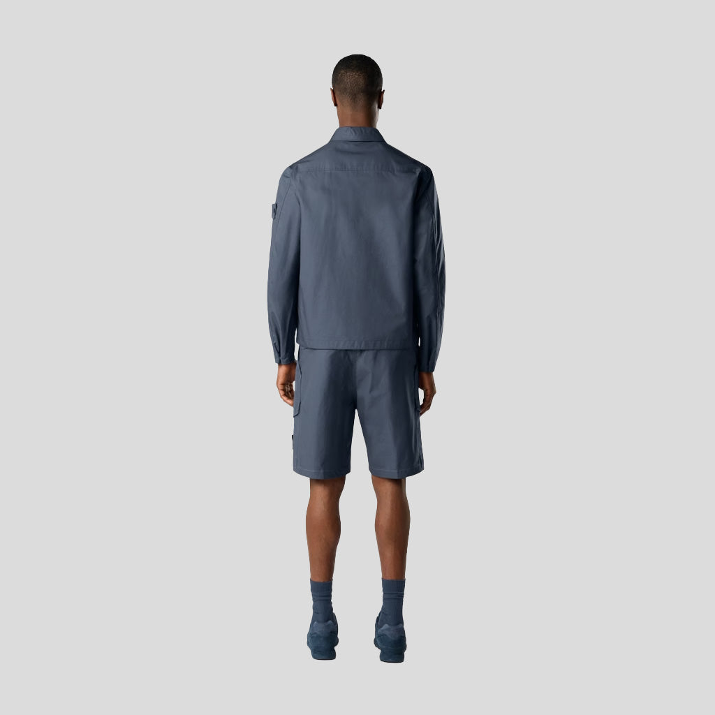 S.I. GHOST ALL-WEATHER COTTON CANVAS OVERSHIRT - SLATE BLUE