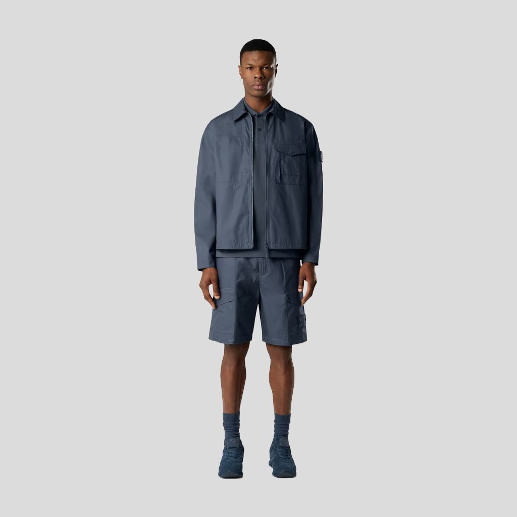 S.I. GHOST ALL-WEATHER COTTON CANVAS OVERSHIRT - SLATE BLUE