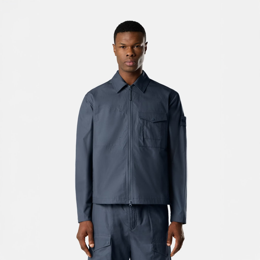 S.I. GHOST ALL-WEATHER COTTON CANVAS OVERSHIRT - SLATE BLUE