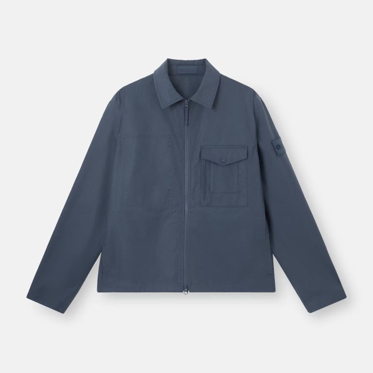 S.I. GHOST ALL-WEATHER COTTON CANVAS OVERSHIRT - SLATE BLUE