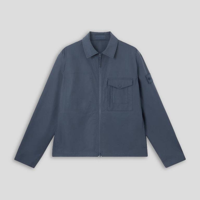 S.I. GHOST ALL-WEATHER COTTON CANVAS OVERSHIRT - SLATE BLUE