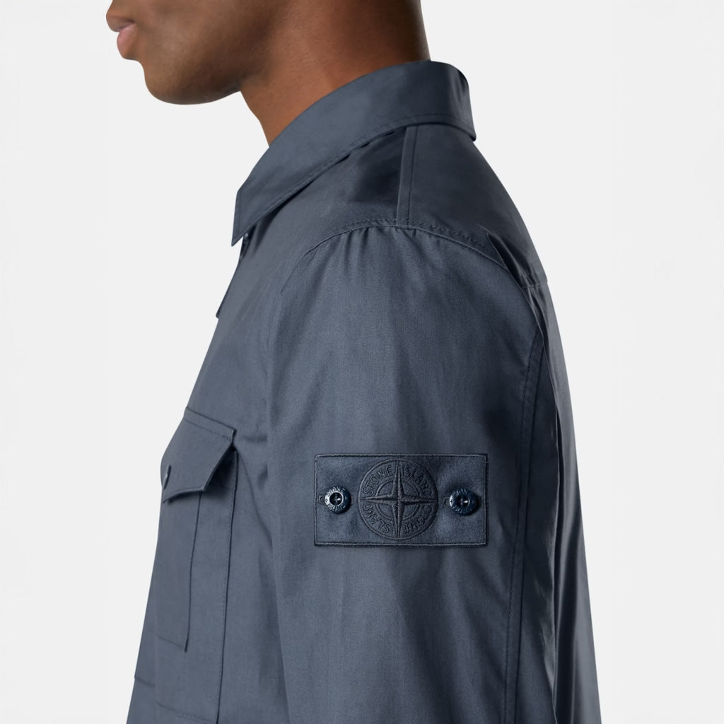 S.I. GHOST ALL-WEATHER COTTON CANVAS OVERSHIRT - SLATE BLUE