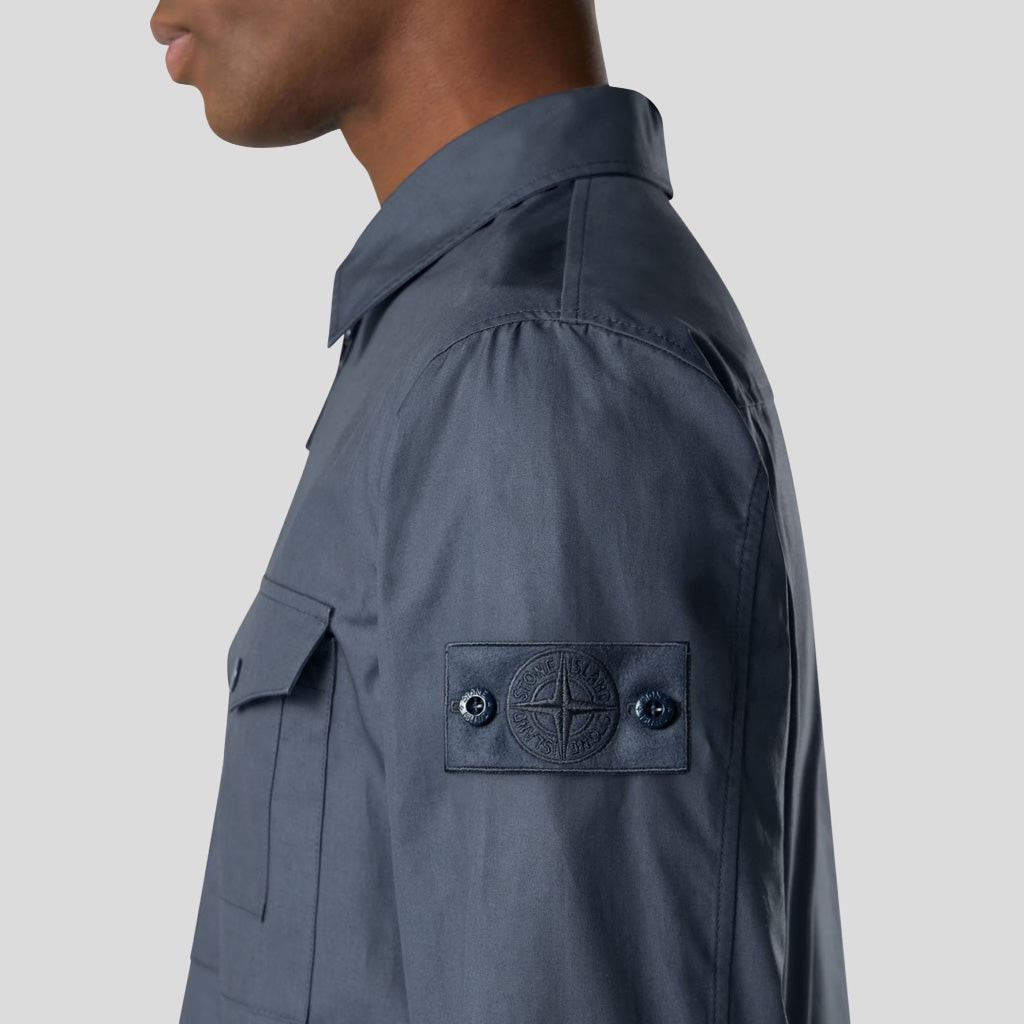 S.I. GHOST ALL-WEATHER COTTON CANVAS OVERSHIRT - SLATE BLUE