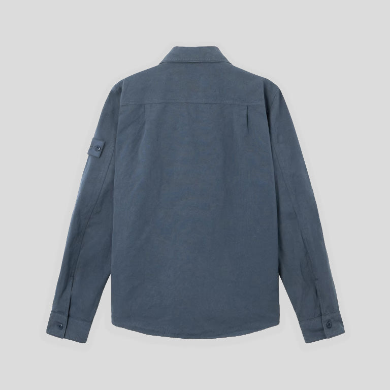 S.I.GHOST COTTON LINEN CANVAS OVERSHIRT  - SLATE BLUE