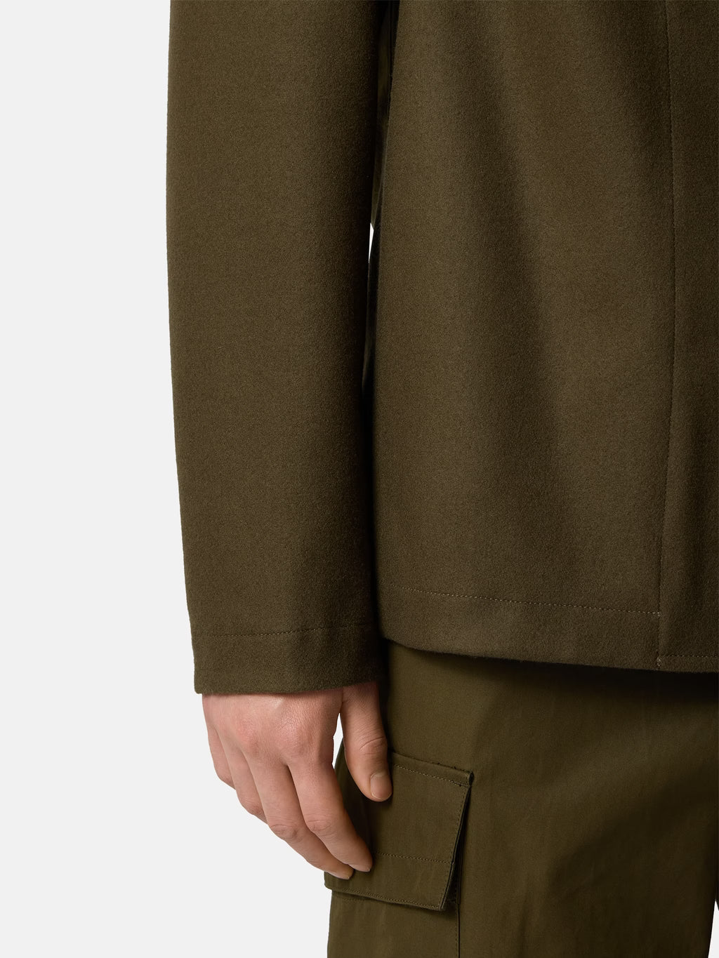 WOOL NYLON FLANNEL_S.I. GHOST OVERSHIRT - MILITARY GREEN