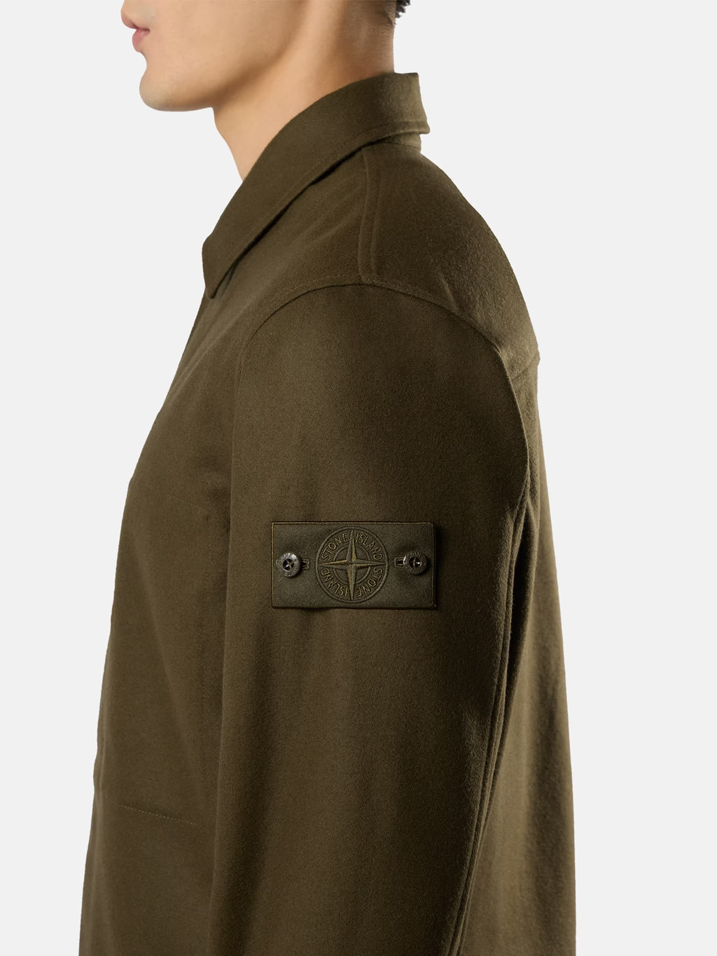 WOOL NYLON FLANNEL_S.I. GHOST OVERSHIRT - MILITARY GREEN