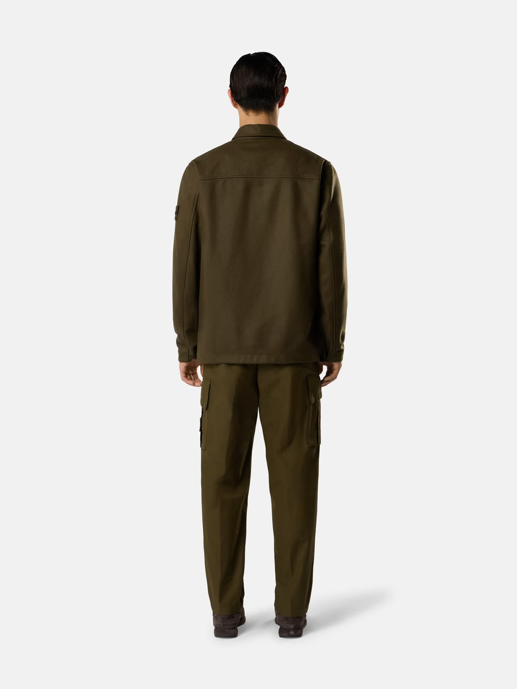 WOOL NYLON FLANNEL_S.I. GHOST OVERSHIRT - MILITARY GREEN