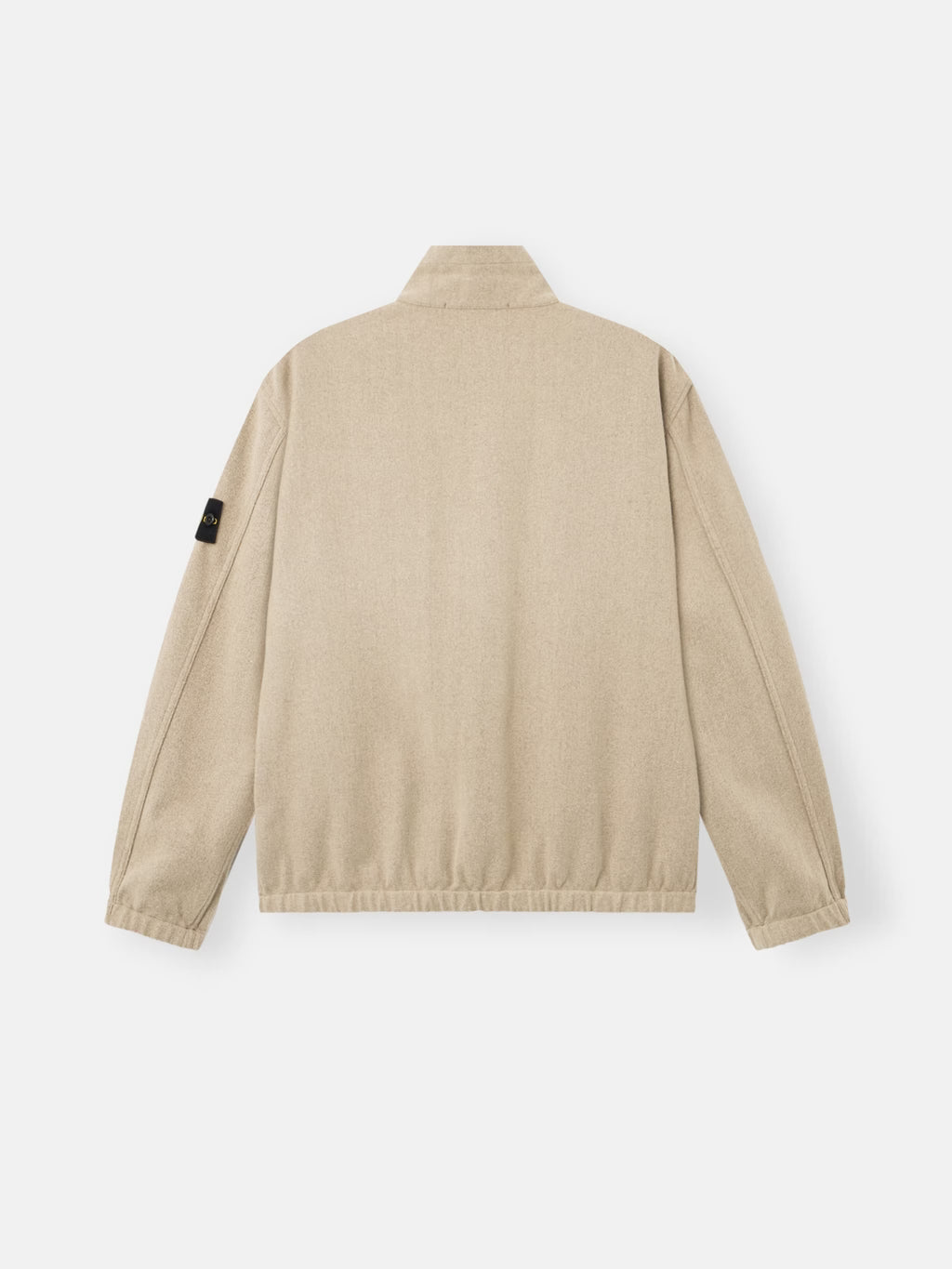 WOOL NYLON FLANNEL-TC ZIP-UP OVERSHIRT - BISCUIT