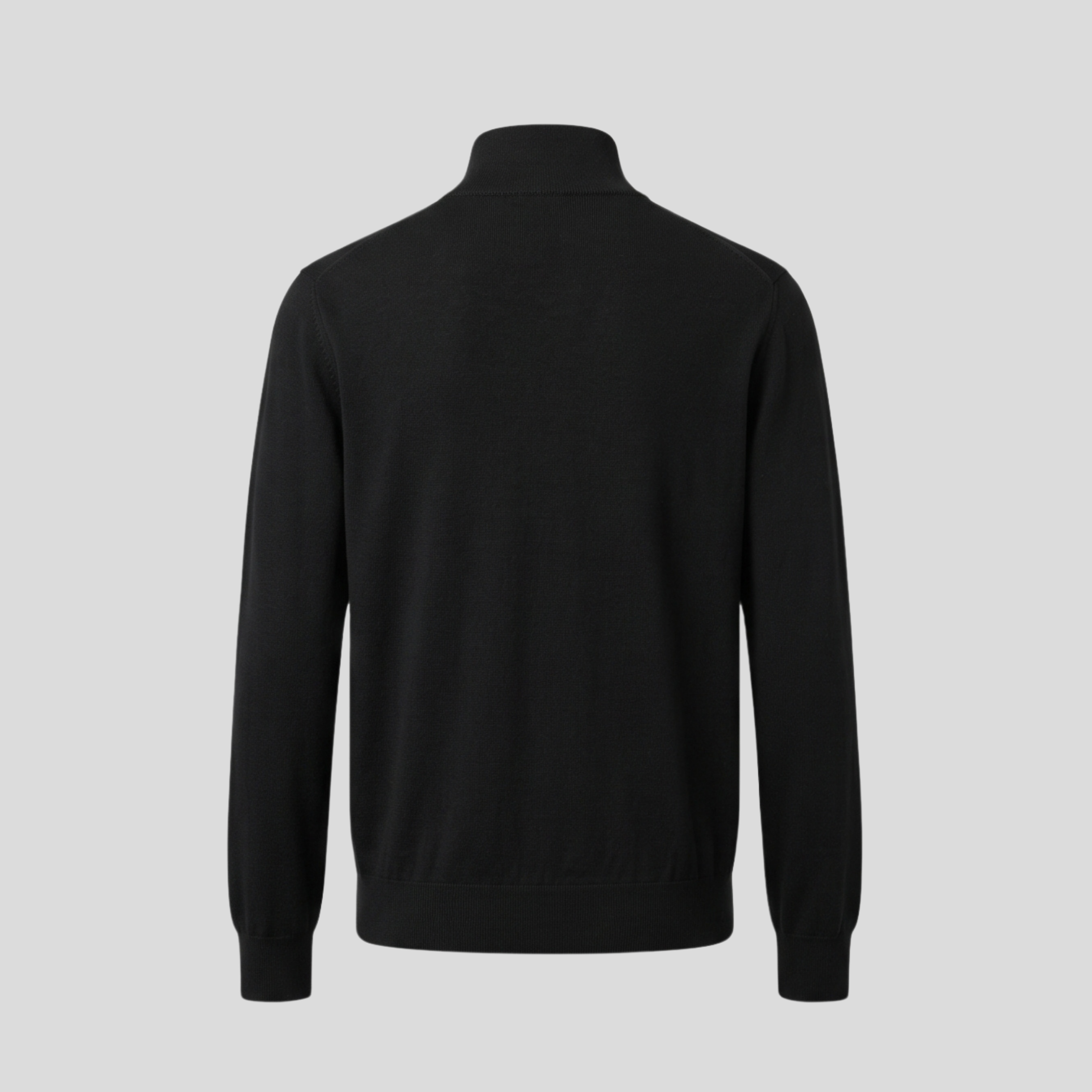 ZIP-UP CARDIGAN SWEATER - BLACK