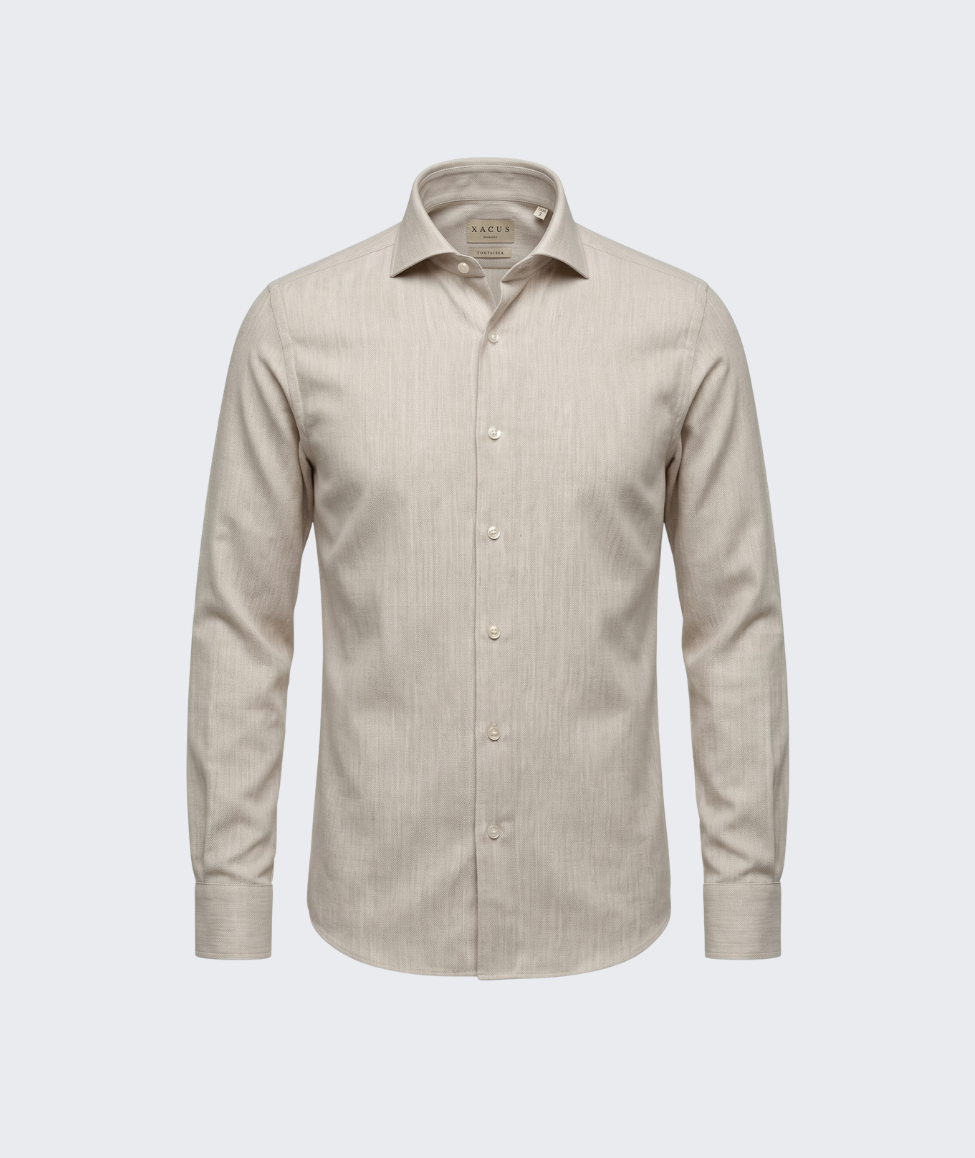 WASHED TAILORED SHIRT - CREAM