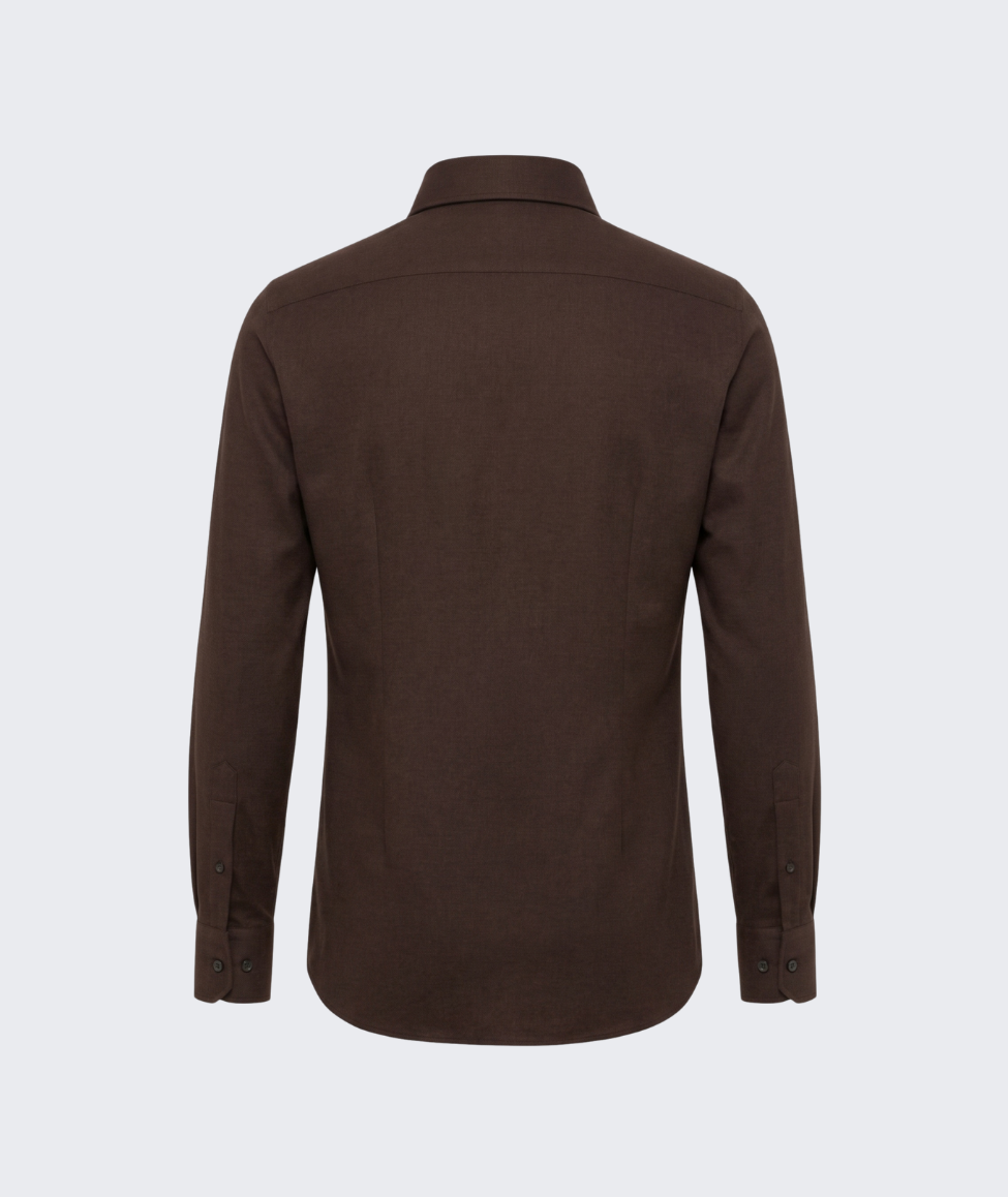 WASHED TAILORED SHIRT - BROWN