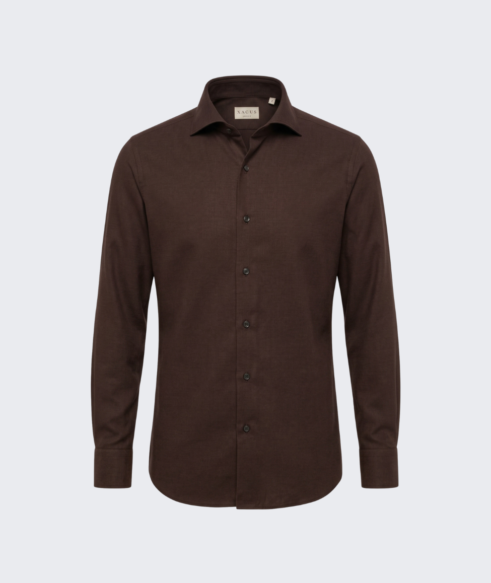 WASHED TAILORED SHIRT - BROWN