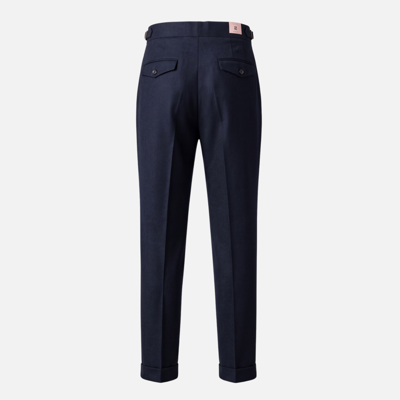 WOOL PLEATED TROUSERS - NAVY