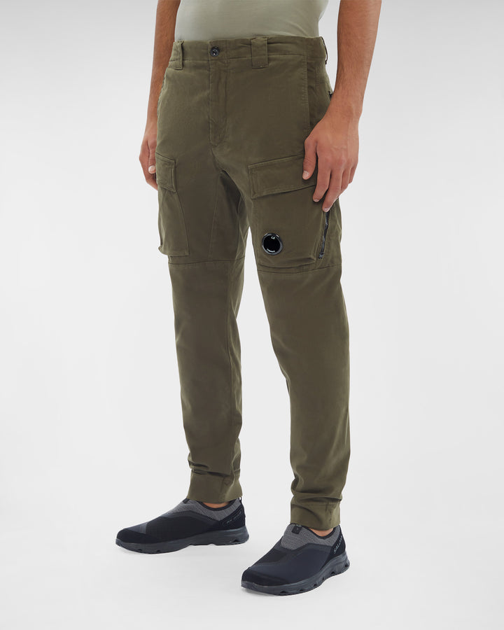 Stretch Sateen Cargo Pants Ergonomic Fit - Ivy Green