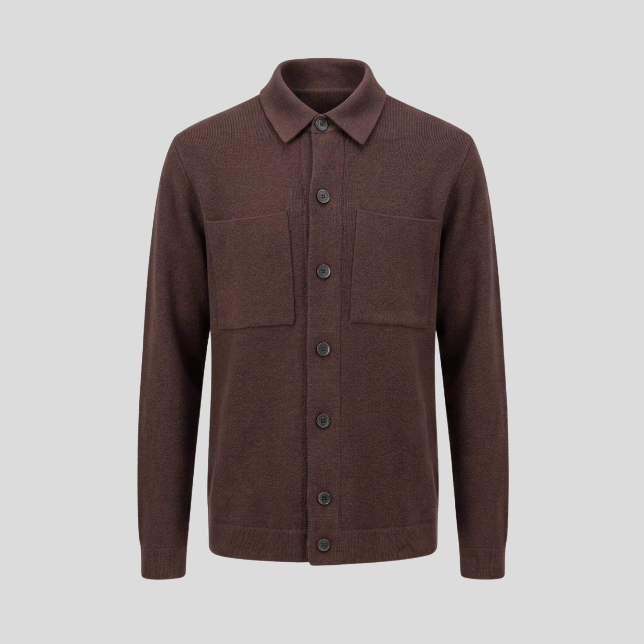 BUTTON-UP OVERSHIRT - BROWN