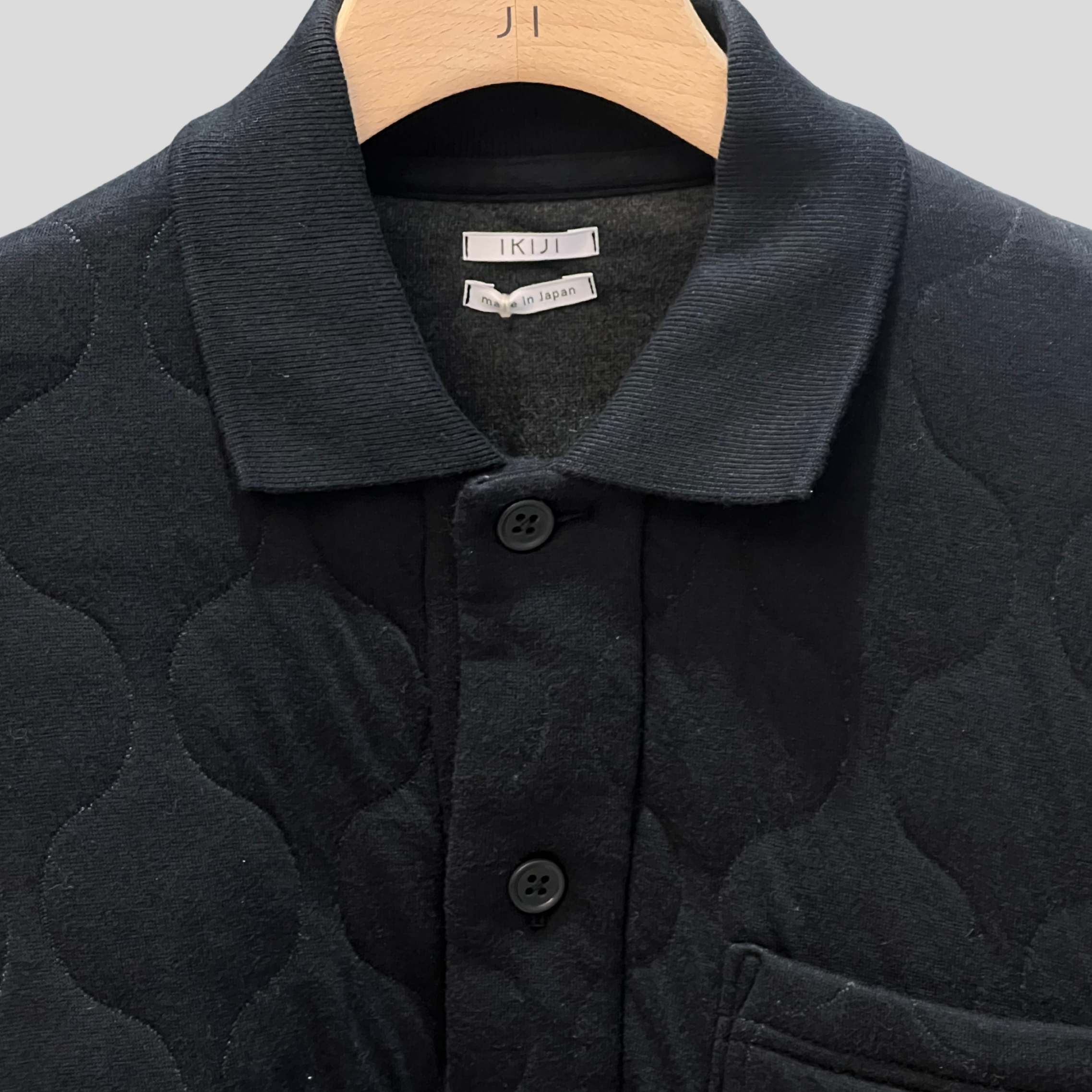 PADDED COTTON OVERSHIRT PATTERN - BLACK