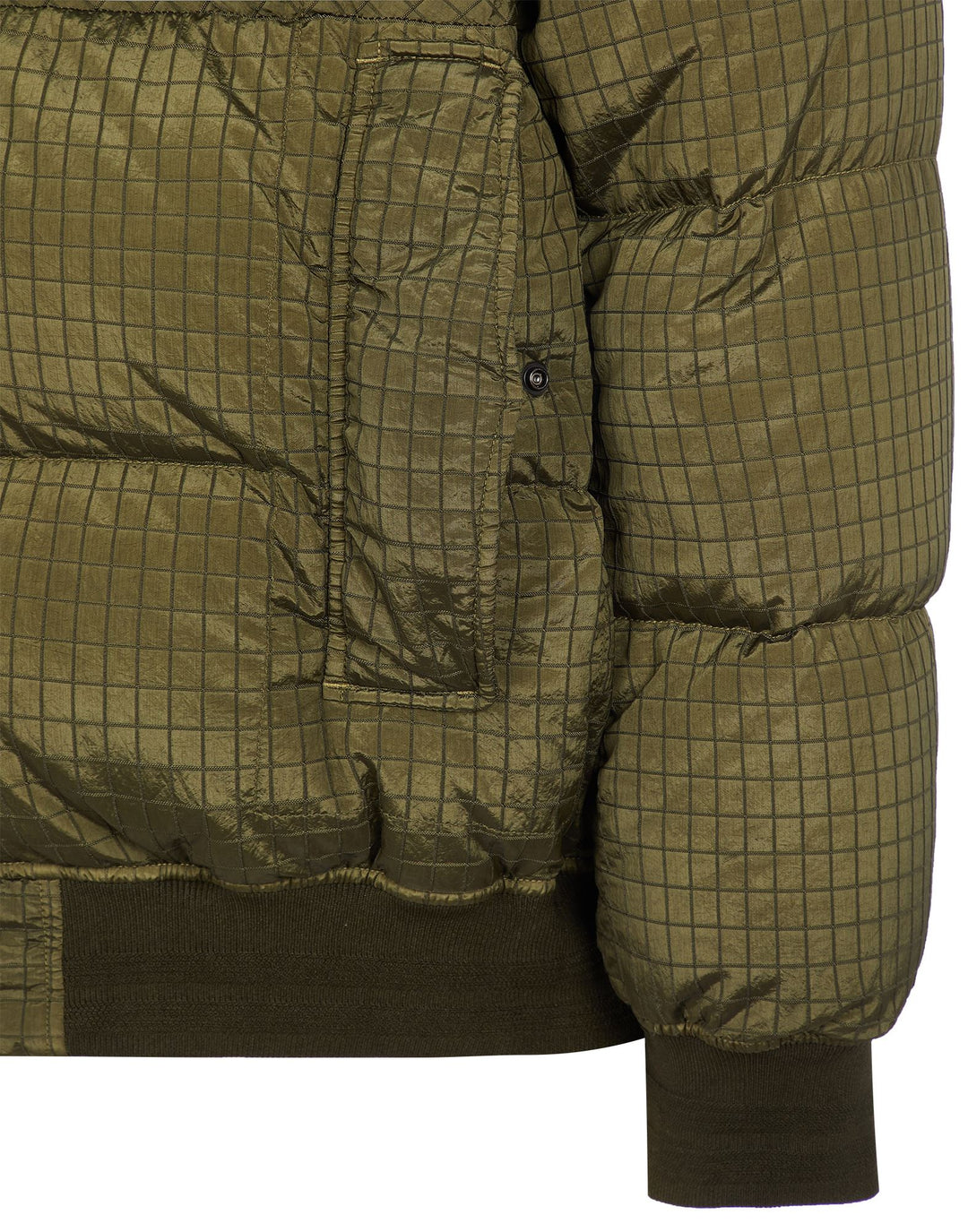 MACRO RIPSTOP IN ECONYL® REGENERATED NYLON DOWN-TC Bomber jacket - Olive green