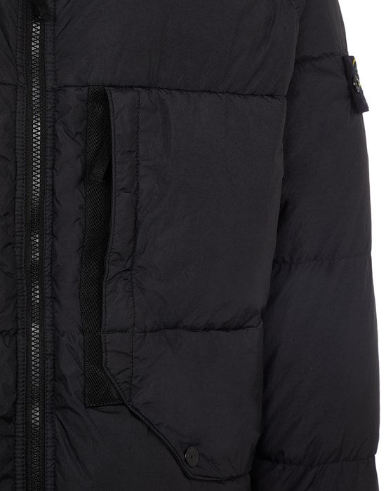 Hooded down jacket - BLACK