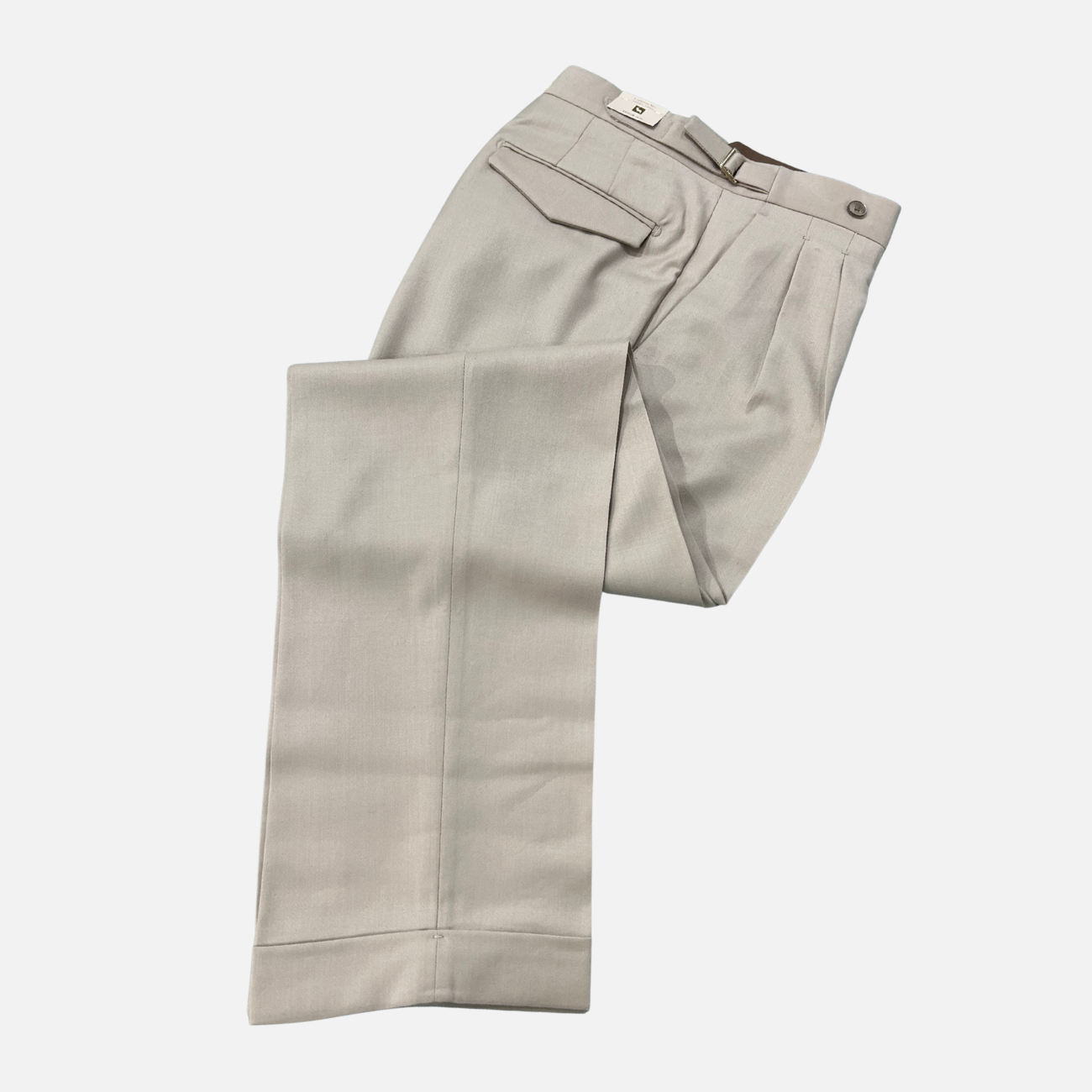 WOOL PLEATED TROUSERS - WHITE