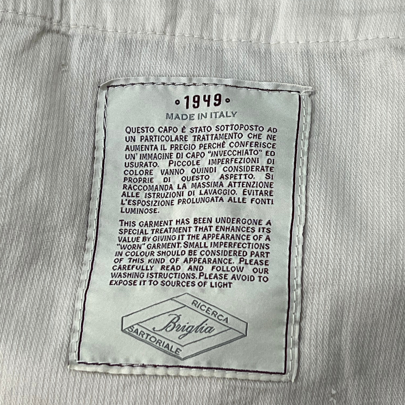 COTTON CHINO PANTS - OFF WHITE