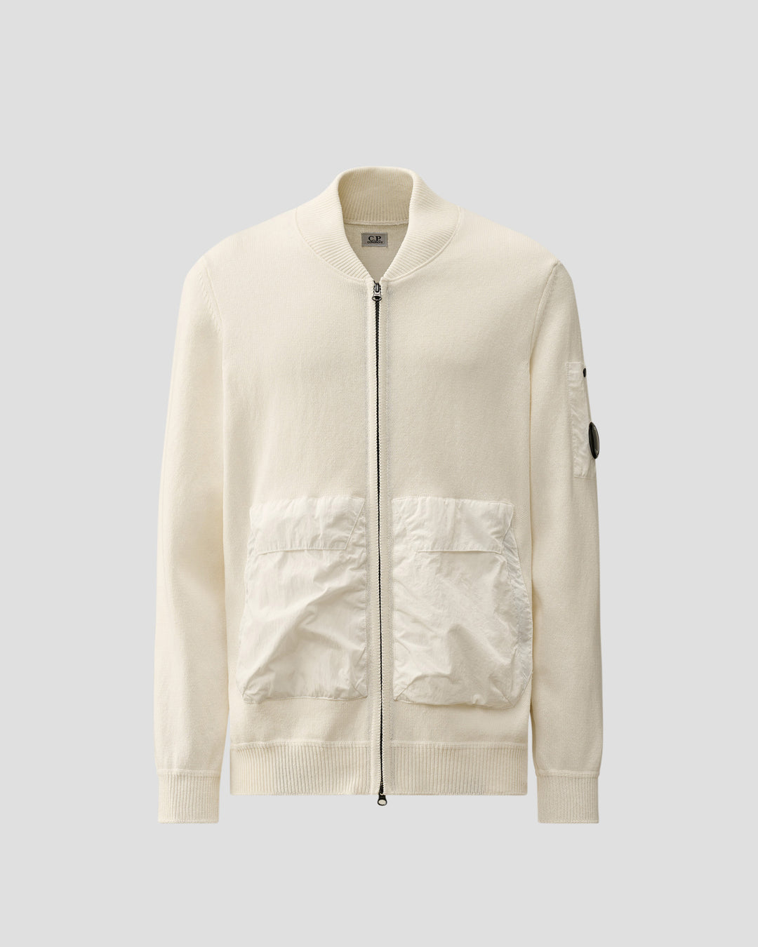 Cotton Mixed Bomber Knit - GAUZE WHITE