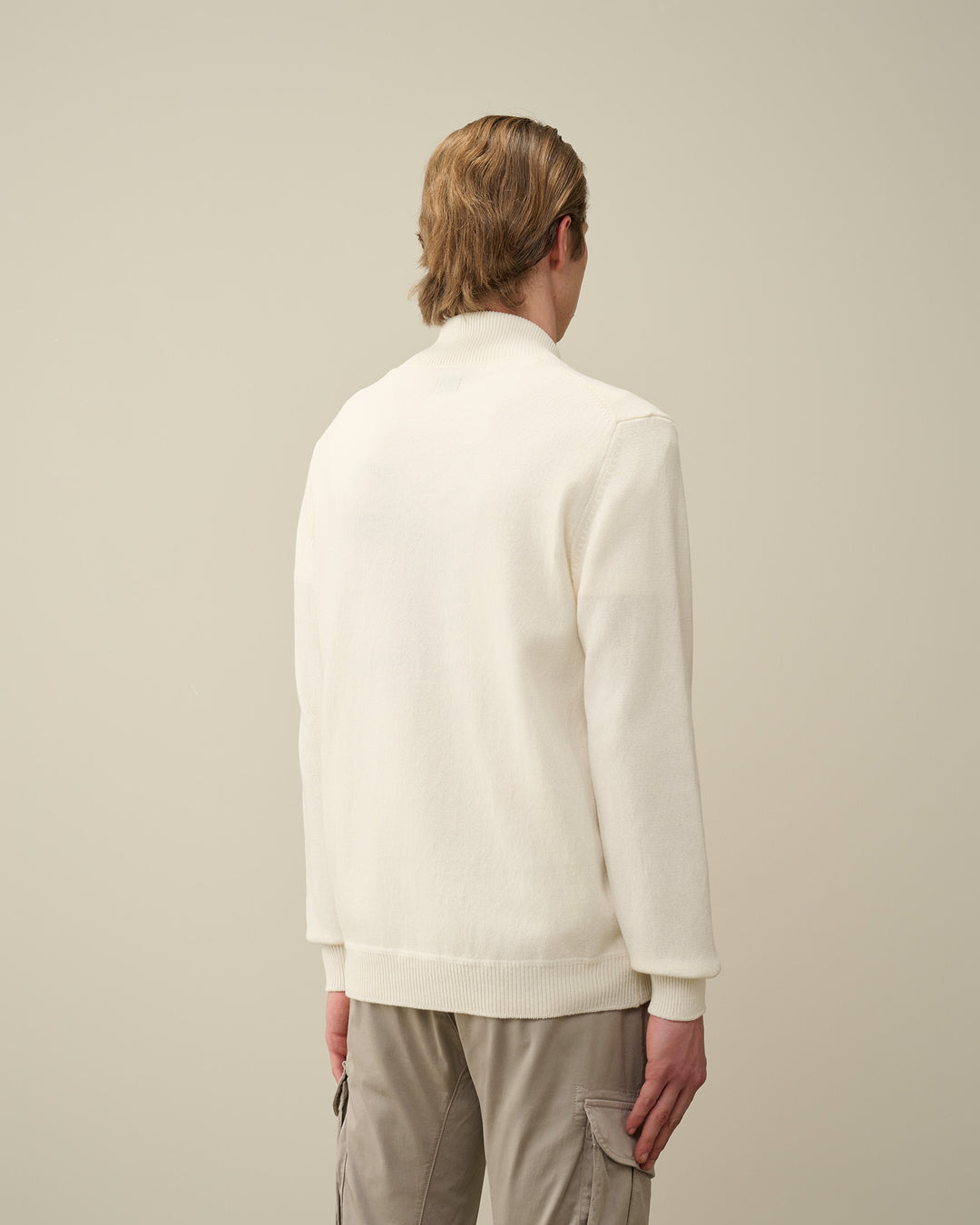 Cotton Mixed Bomber Knit - GAUZE WHITE