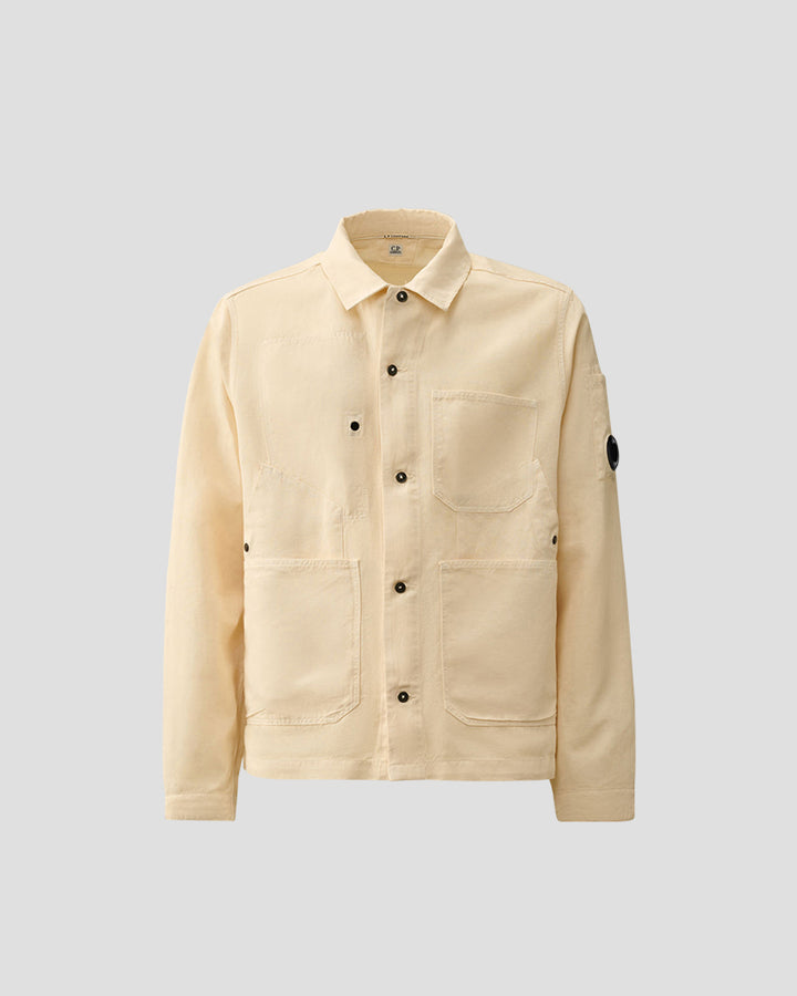 Cotton/Linen Overshirt - Pistachio shell