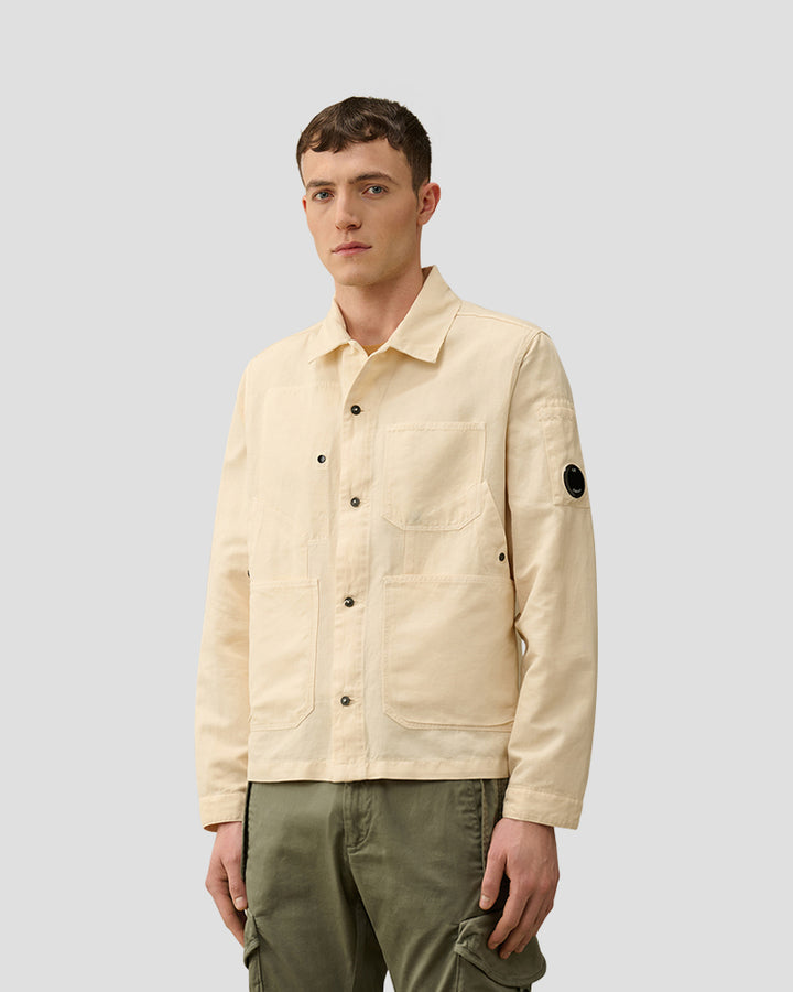 Cotton/Linen Overshirt - Pistachio shell