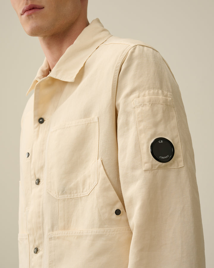 Cotton/Linen Overshirt - Pistachio shell